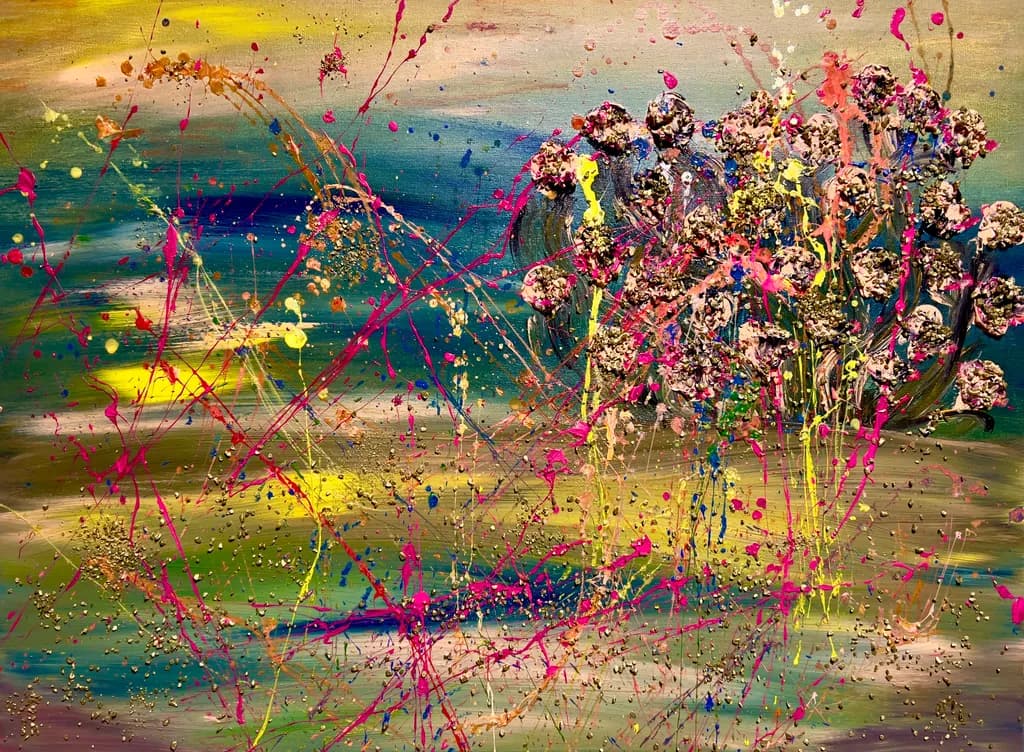 Vibrant Whispers: An Abstract Dance of Color and Texture
