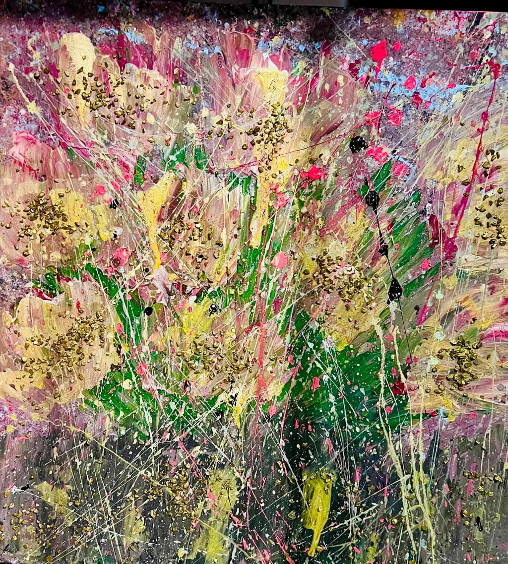 Whispers of Spring: A Vibrant Floral Explosion in Abstract Art