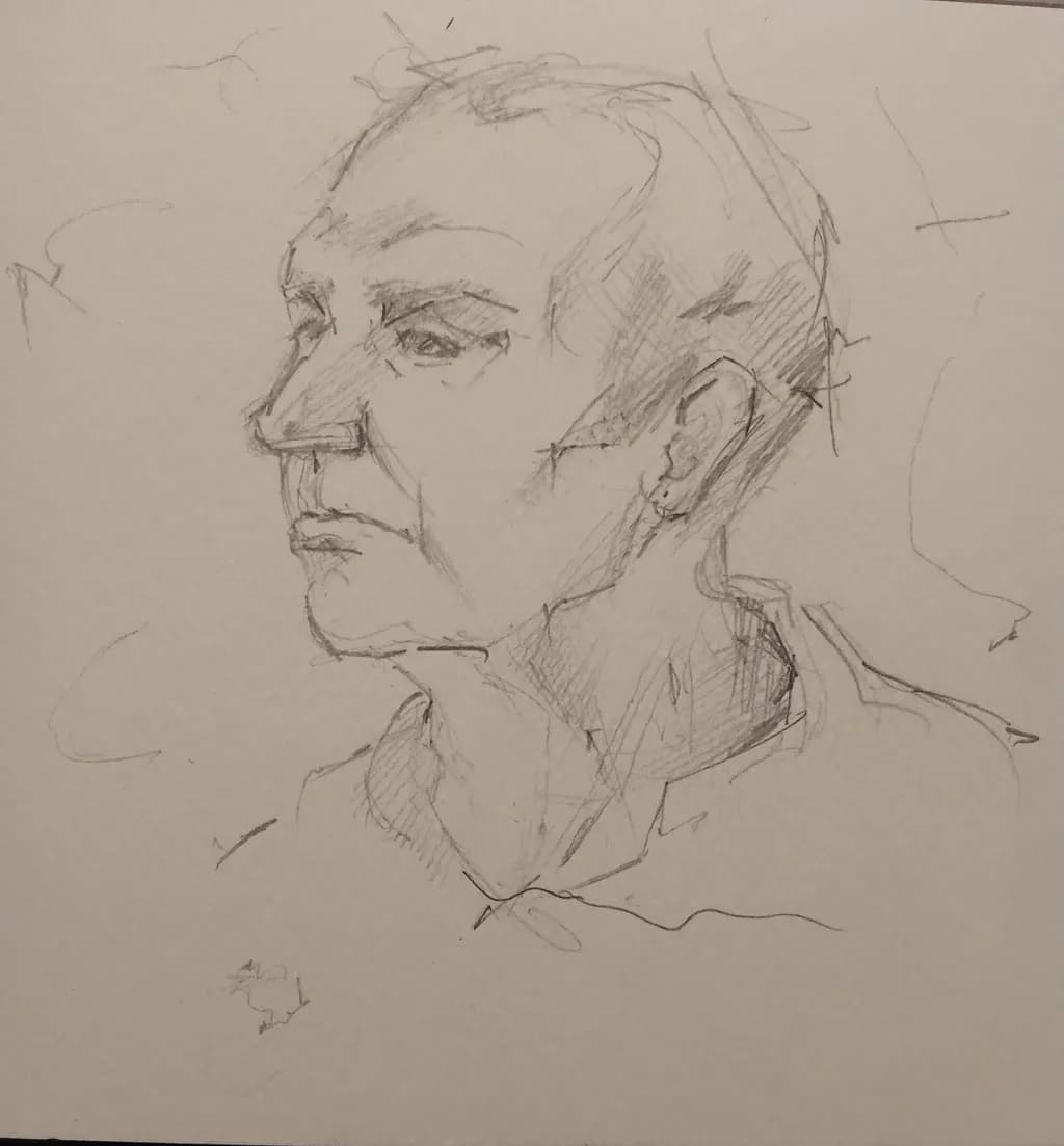 Whispers of Time: A Contemplative Portrait in Pencil Sketch