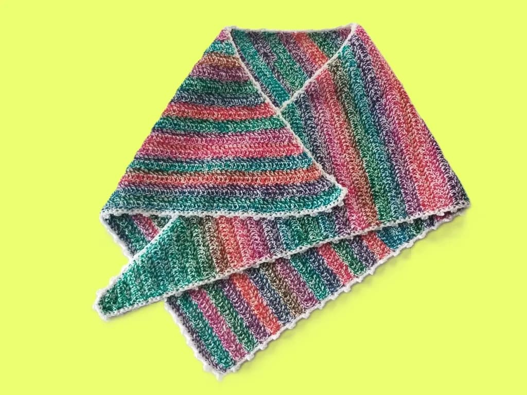 Vibrant Harmony: Handcrafted Crochet Scarf in Striking Stripes
