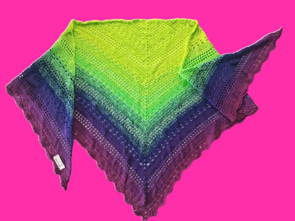 Vibrant Gradient Shawl: A Colorful Embrace of Nature's Palette