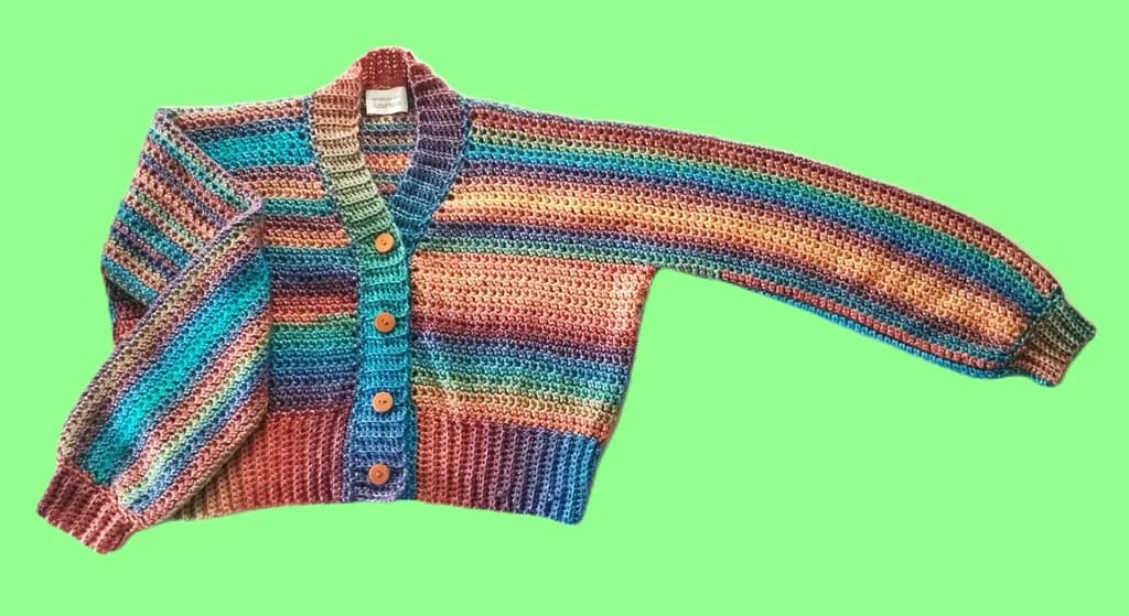 Colorful Crochet Cardigan: A Cozy Embrace of Stripes and Warmth
