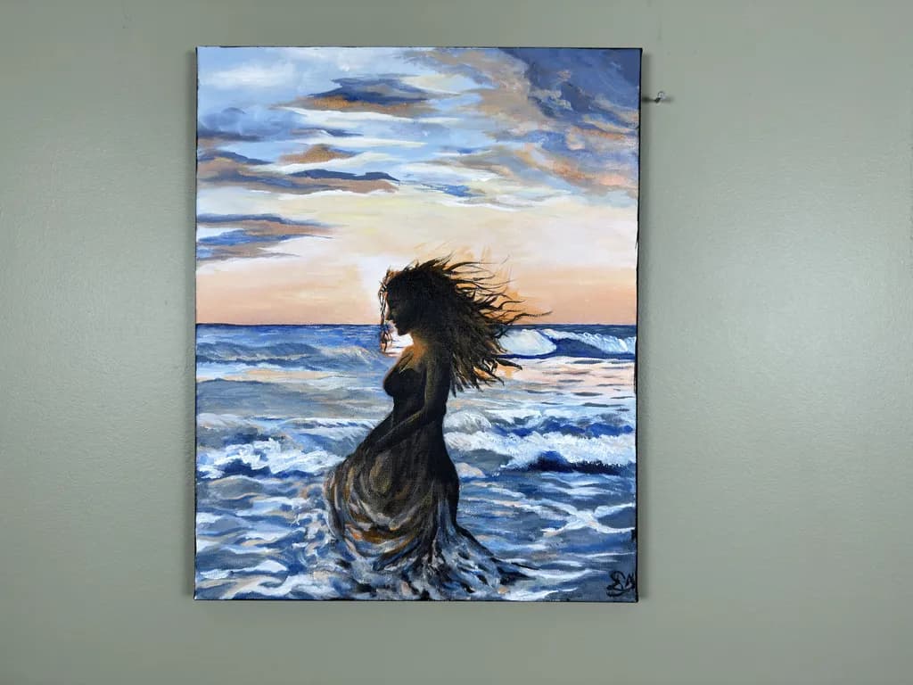 Whispers of the Ocean: A Silhouette's Dance at Dusk