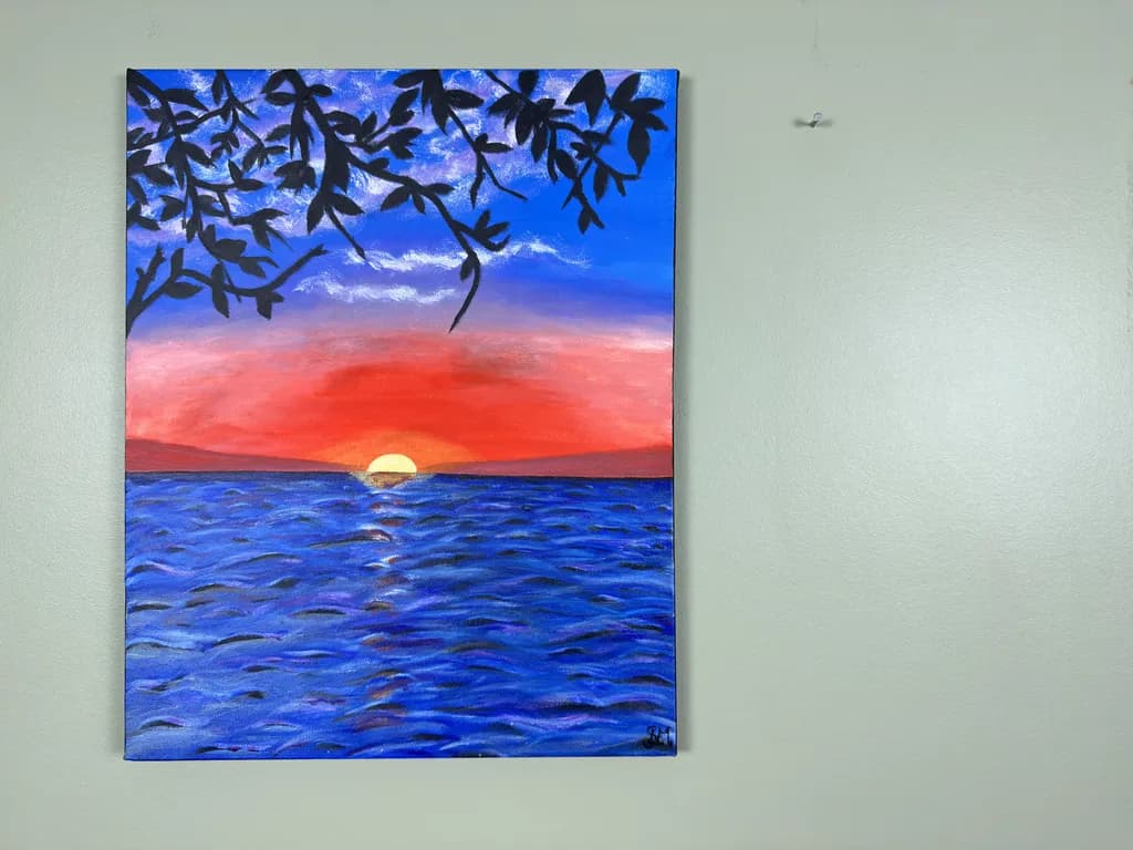 Serenity at Dusk: A Vibrant Sunset Over Tranquil Waters