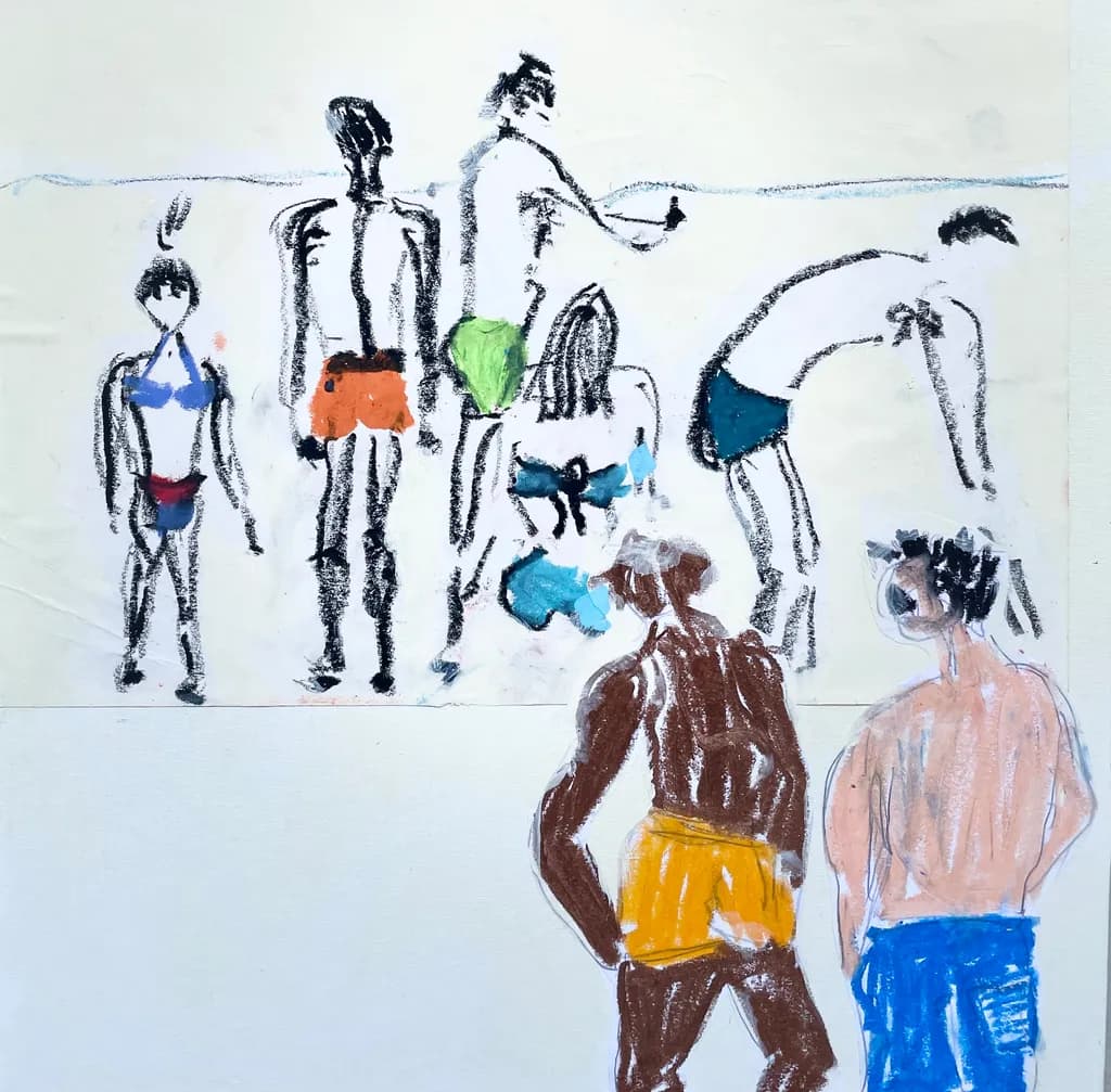Beachside Reverie: A Colorful Celebration of Summer Figures in Swimwear