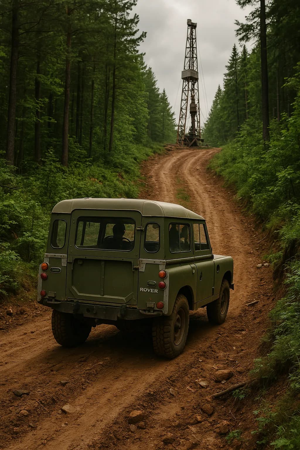 Journey Through the Green: An Adventure on the Forest Road with a Classic Rover