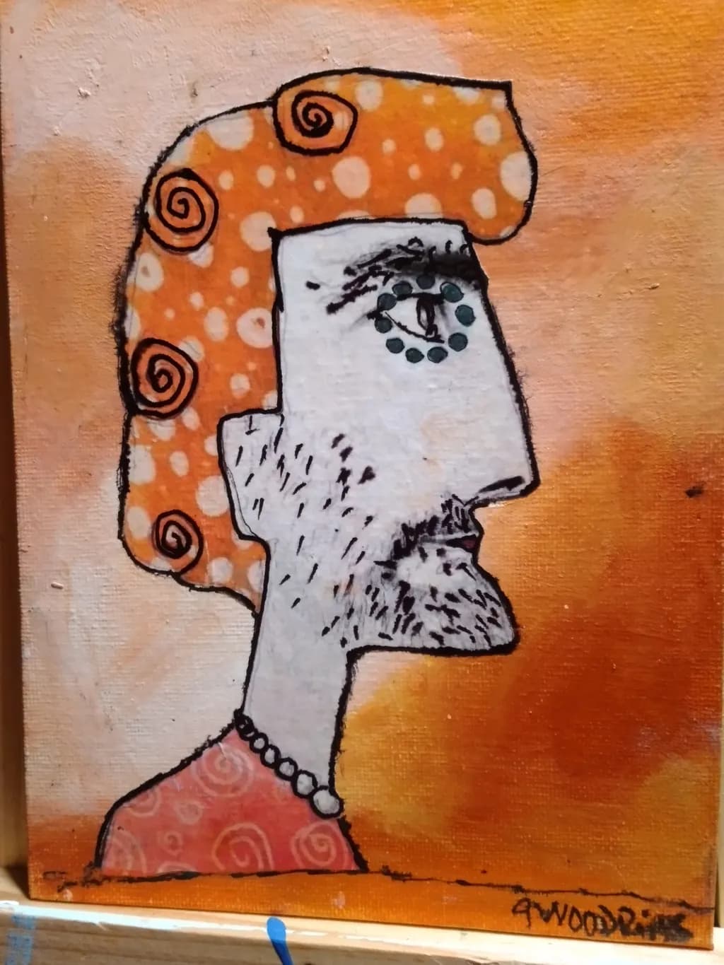 Whimsical Portrait in Vibrant Hues: An Abstract Exploration of Identity and Expression
