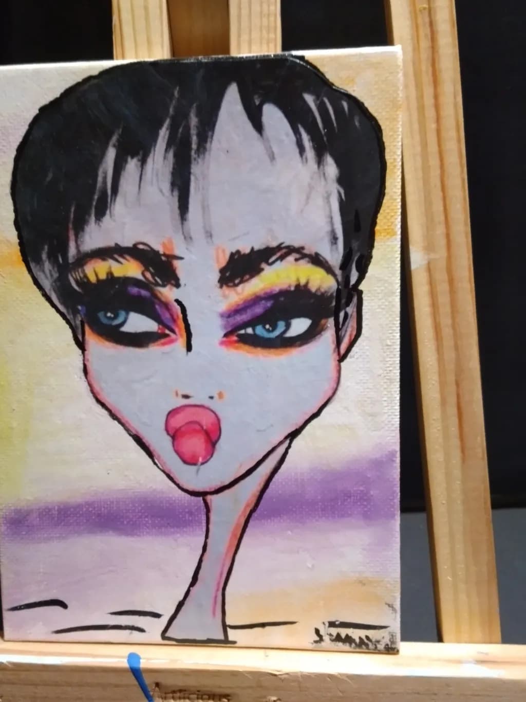 Vibrant Expressions: A Stylized Portrait of Colorful Emotion