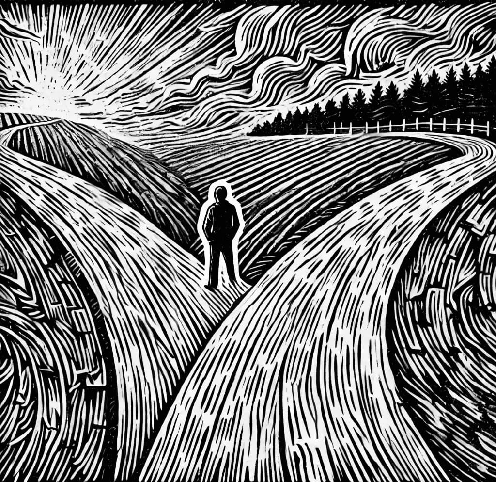 Pathways of Reflection: A Journey Through Solitude and Choice in Landscape Art