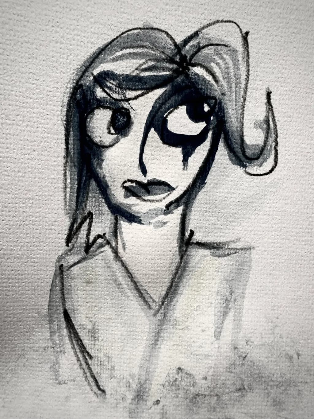 Whispers of Emotion: A Monochrome Portrait of Inner Turmoil