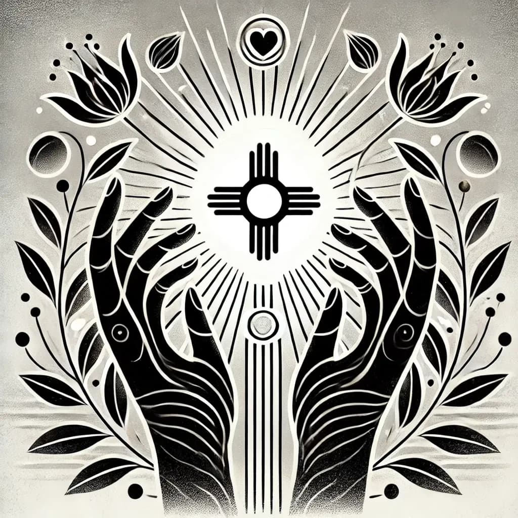 Radiant Embrace: A Symbolic Journey Through Hands and Nature
