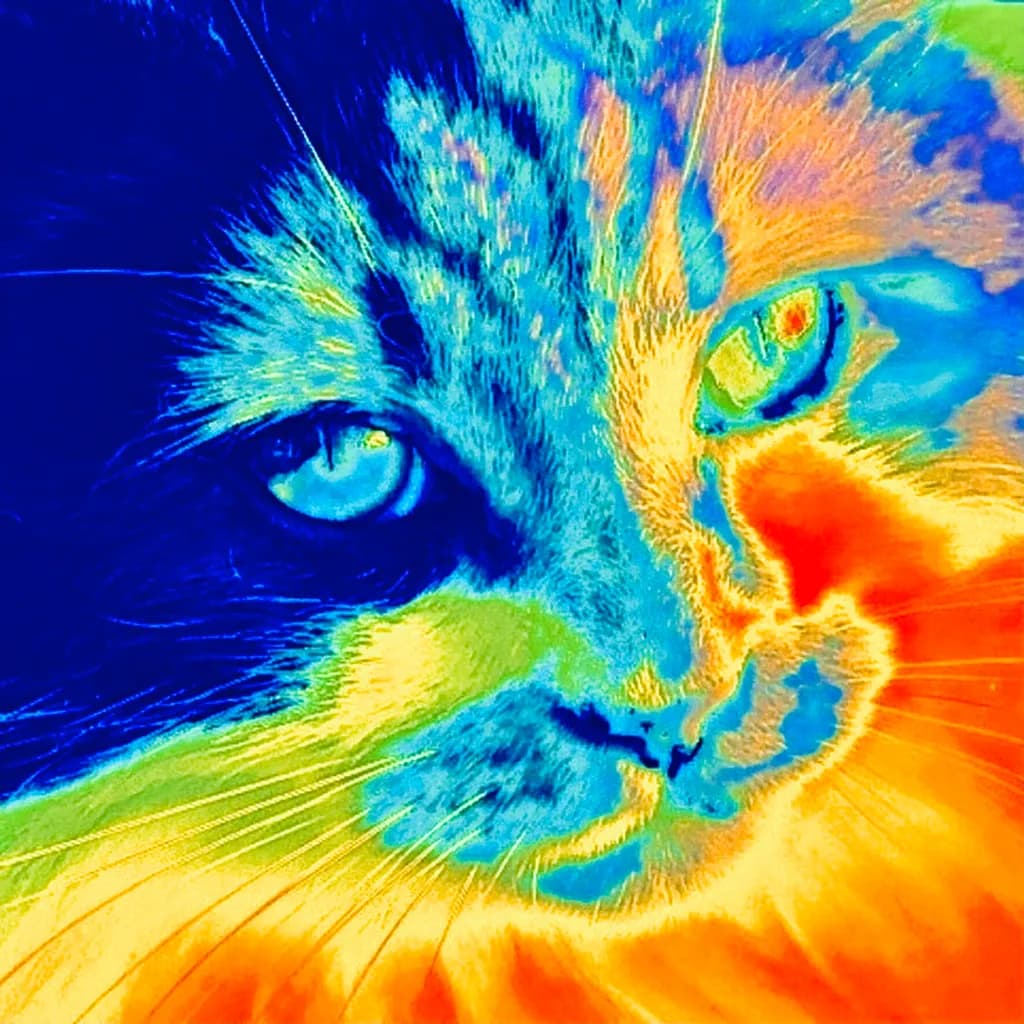 Vibrant Whiskers: An Abstract Expression of Feline Beauty