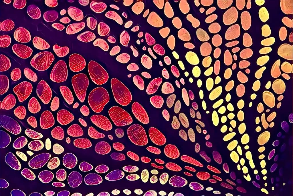 Vibrant Echoes: A Dance of Colorful Patterns in Abstract Form
