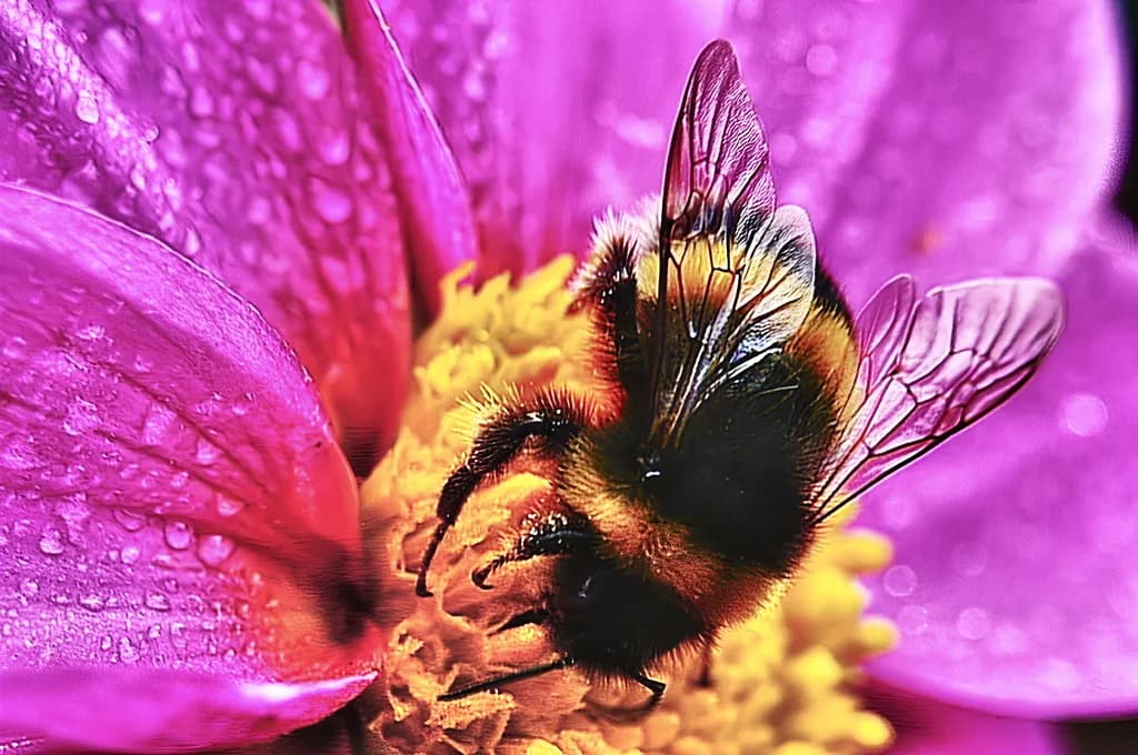 Whispers of Nature: A Bumblebee's Dance on a Vibrant Blossom