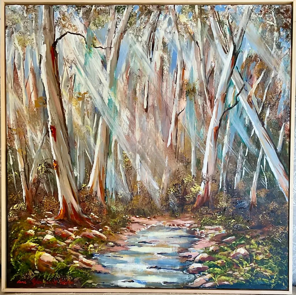 Whispers of Light: A Serene Journey Through the Eucalyptus Forest