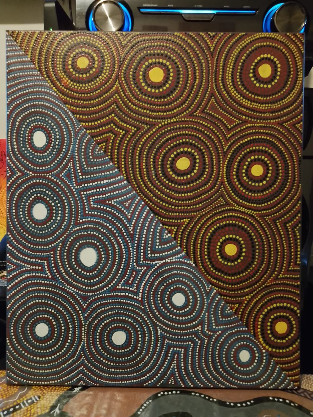 Vibrant Harmony: A Dance of Circles and Colors in Contemporary Aboriginal Art