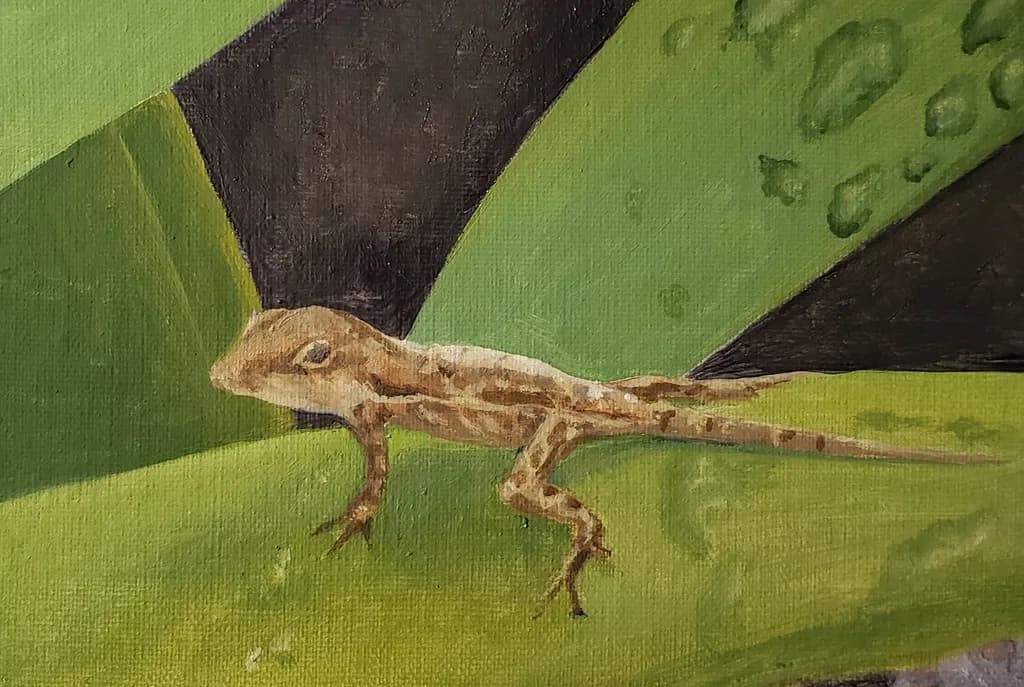Whimsical Wanderer: A Lizard's Serenade Amongst the Greenery