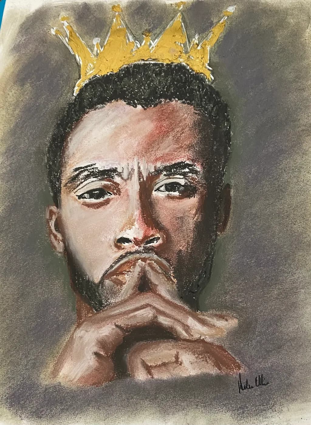 Crowned Contemplation: A Portrait of Strength and Reflection