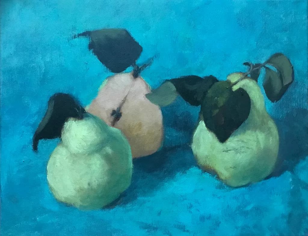 Still Life with Pears and Leaves