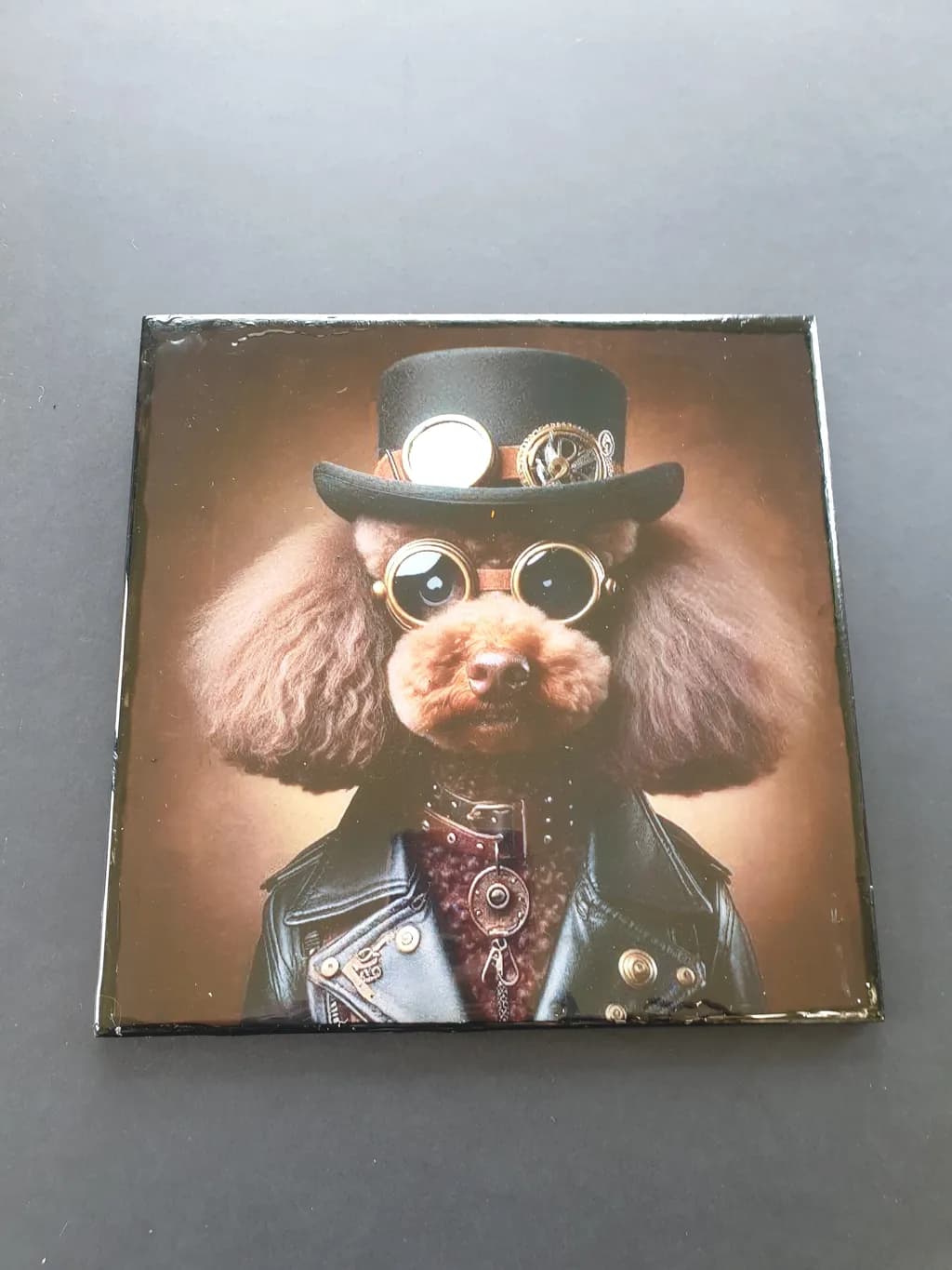 Steampunk Poodle: A Whimsical Canine in Leather and Goggles