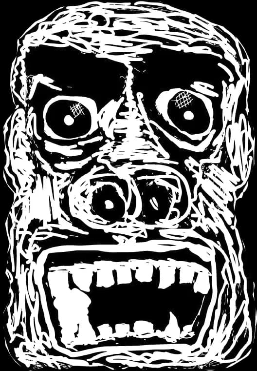 Monstrous Expressions: An Abstract Journey Through Distorted Emotions in Black and White