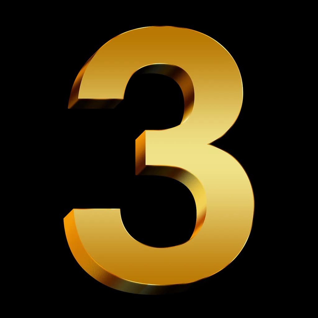 Golden Elegance: The Allure of Number Three in Radiant Splendor
