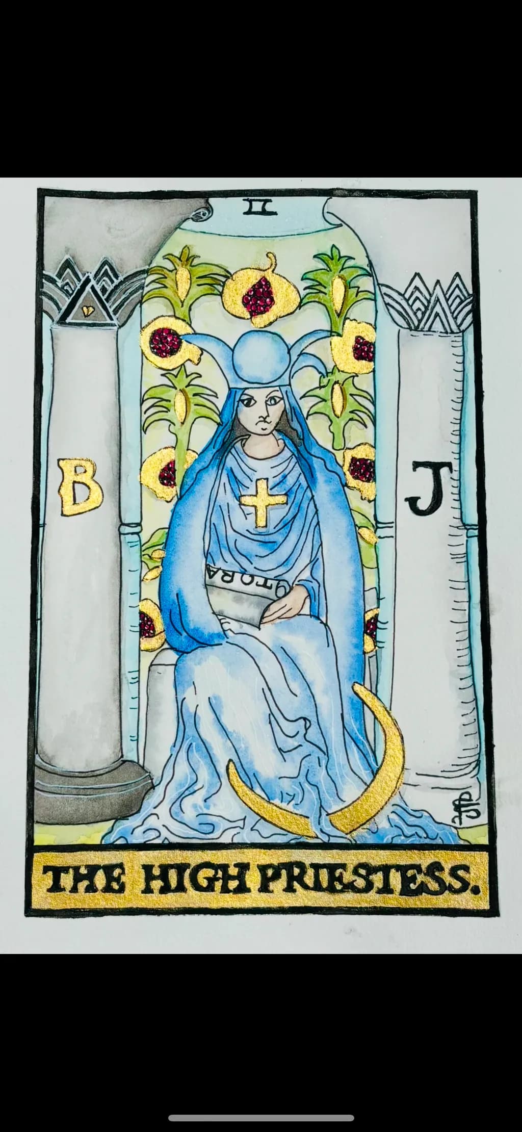 Mystical Reverie: The High Priestess in Blue Symbolism