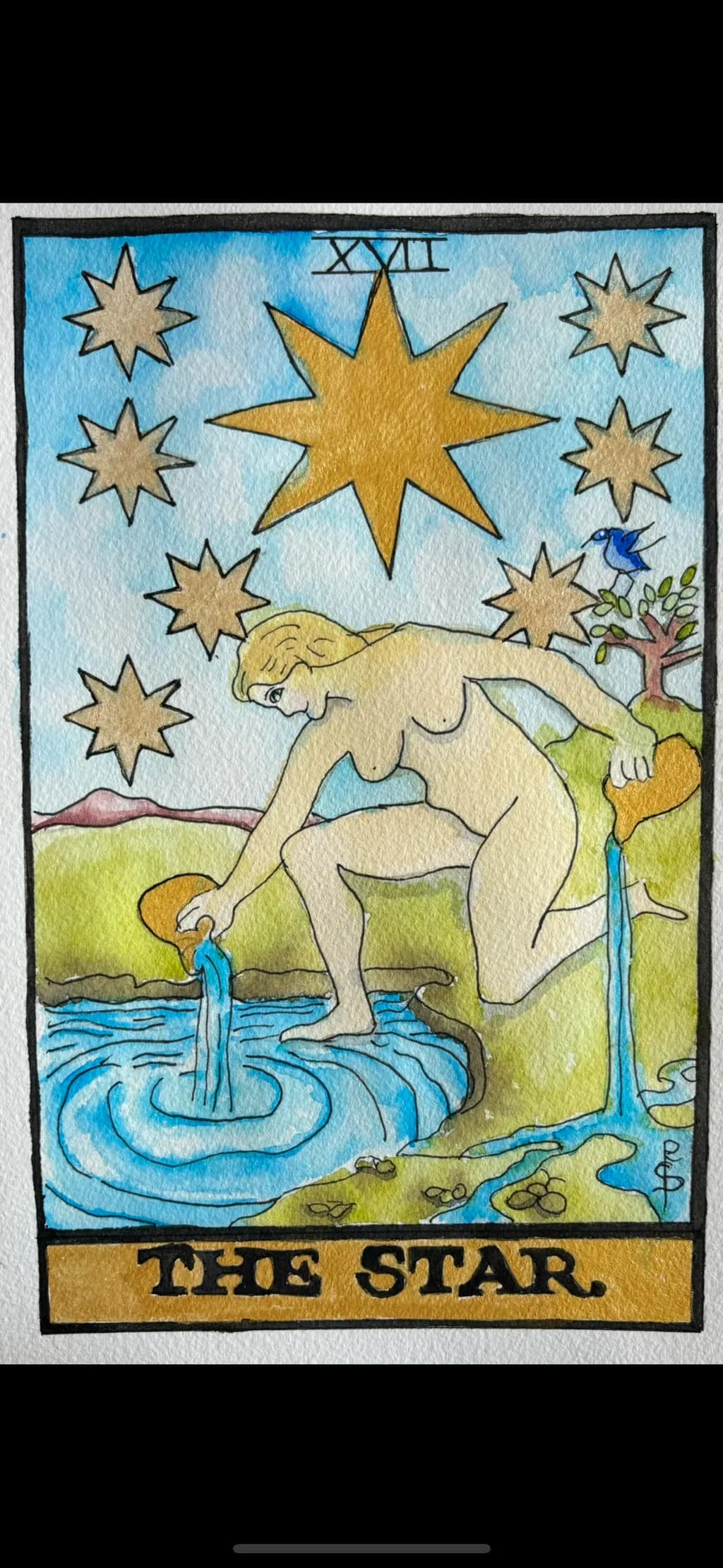 Celestial Waters: The Star's Embrace of Hope and Light
