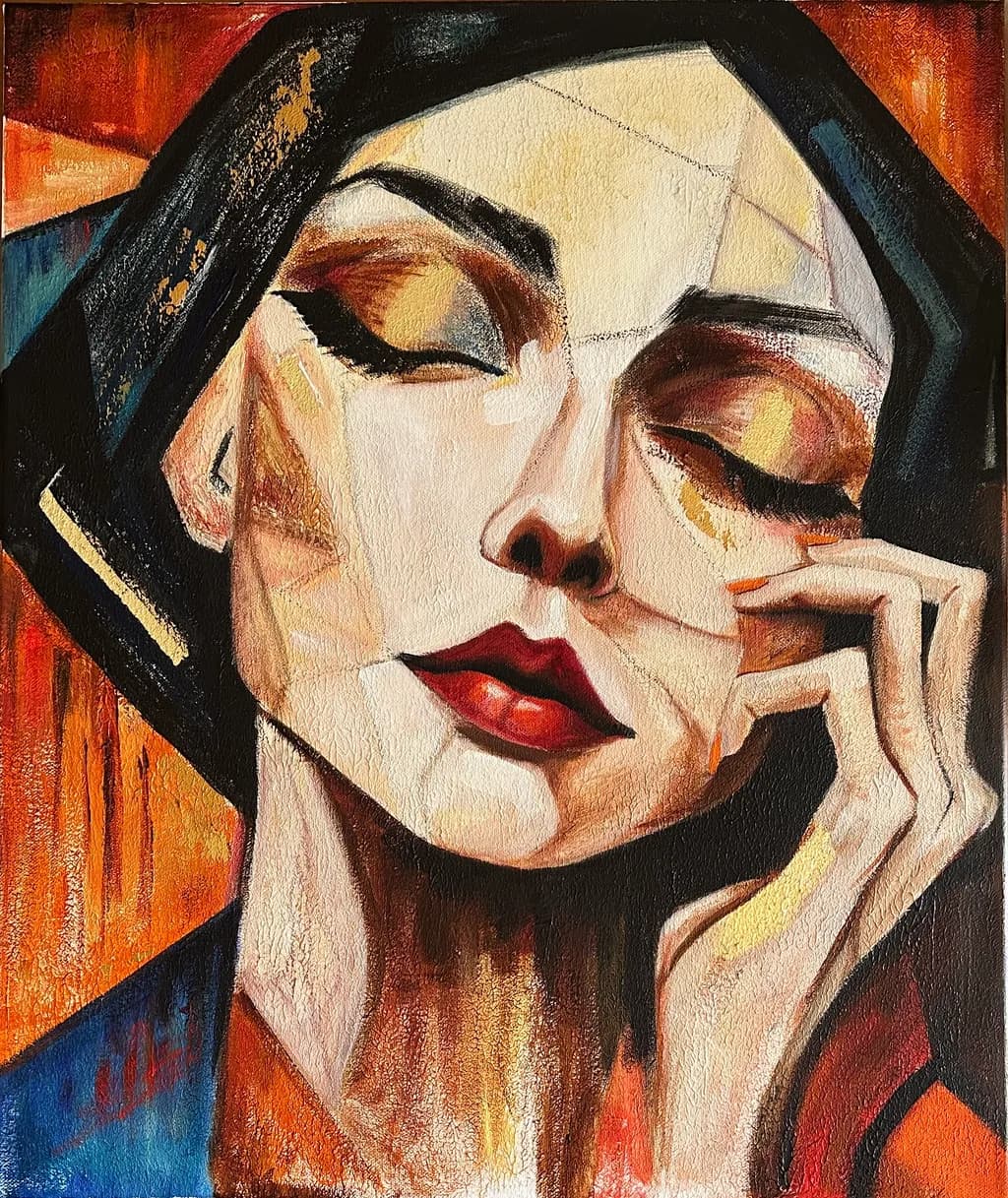 Whispers of Color: A Portrait of Inner Reflection