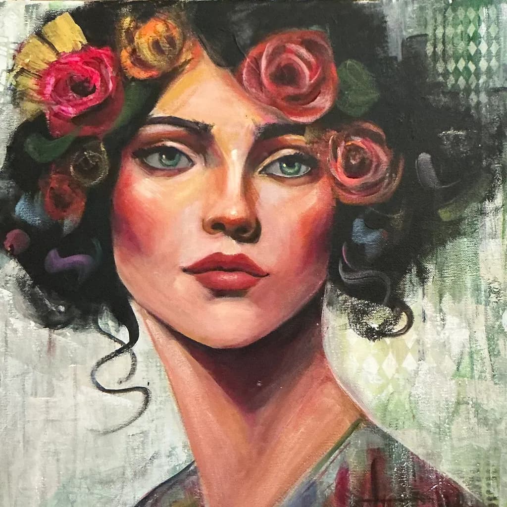 Whispers of Bloom: A Portrait of Enigmatic Beauty