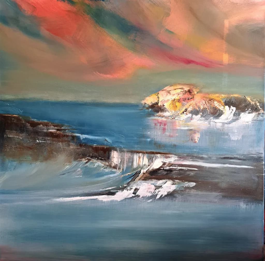 Whispers of the Ocean: A Vibrant Dance of Waves and Sky
