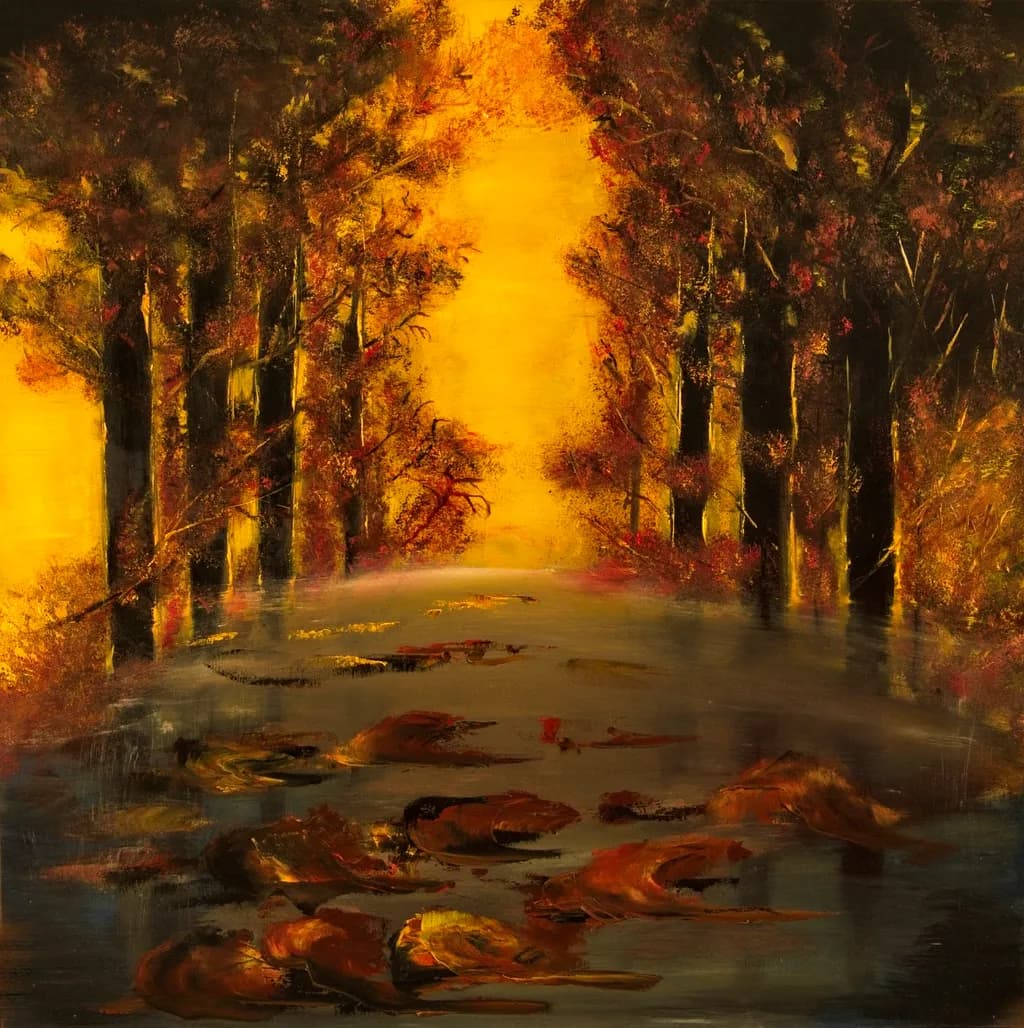Golden Reflections: A Serene Journey Through Autumn's Embrace