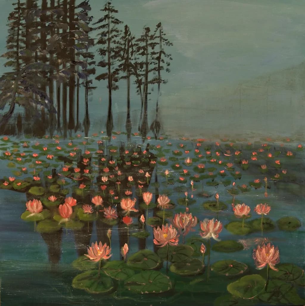 Whispers of Serenity: A Tranquil Evening on the Lily Pond