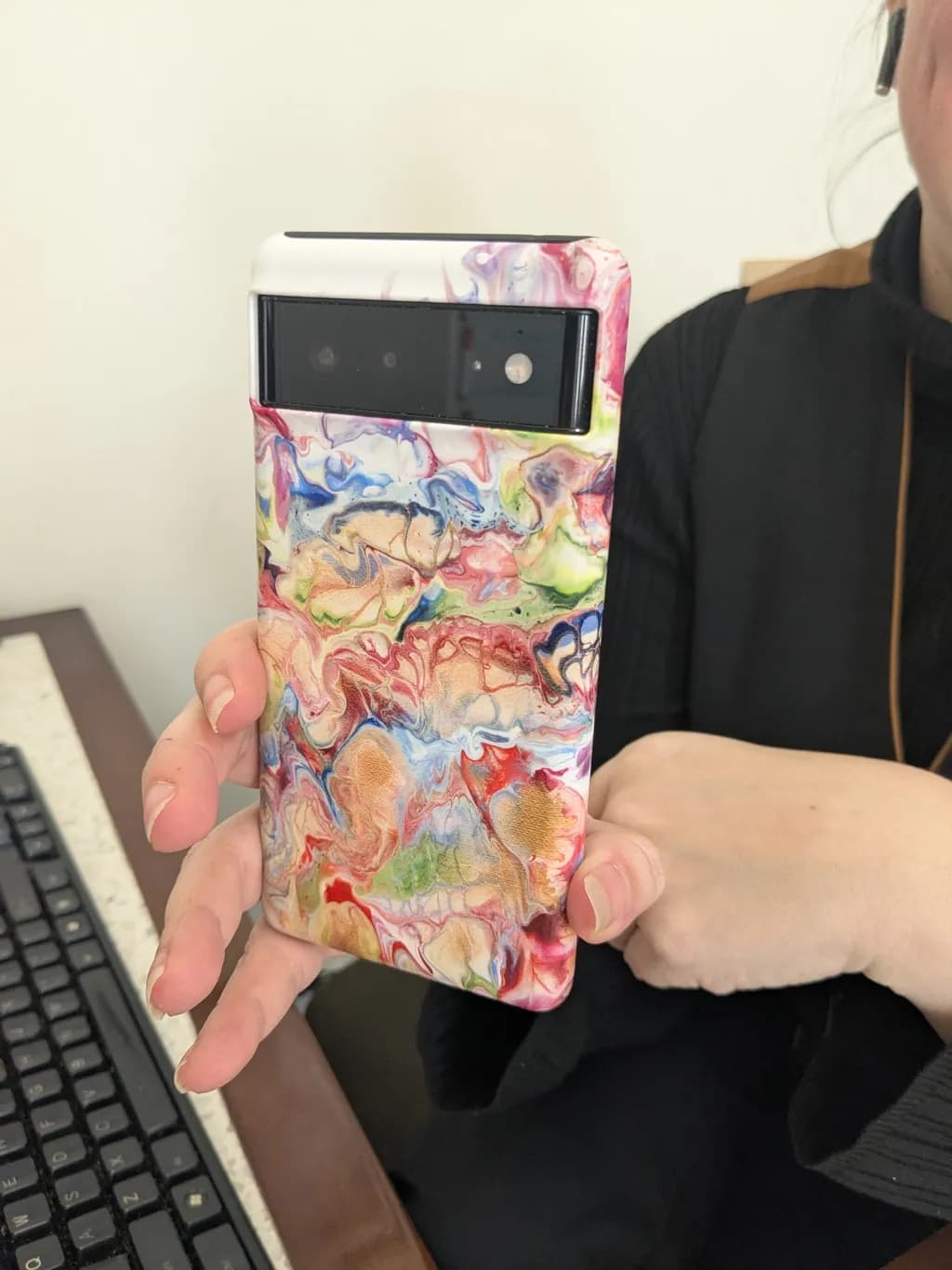 Vibrant Swirls: A Colorful Abstract Phone Case Design for Artistic Expression
