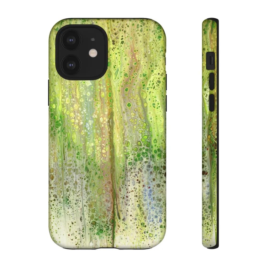 Emerald Dreams: A Fluid Dance of Green Textures in Abstract Art