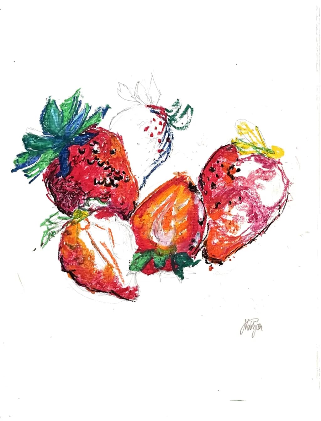 Vibrant Strawberry Symphony: A Colorful Exploration of Texture and Fruit Essence