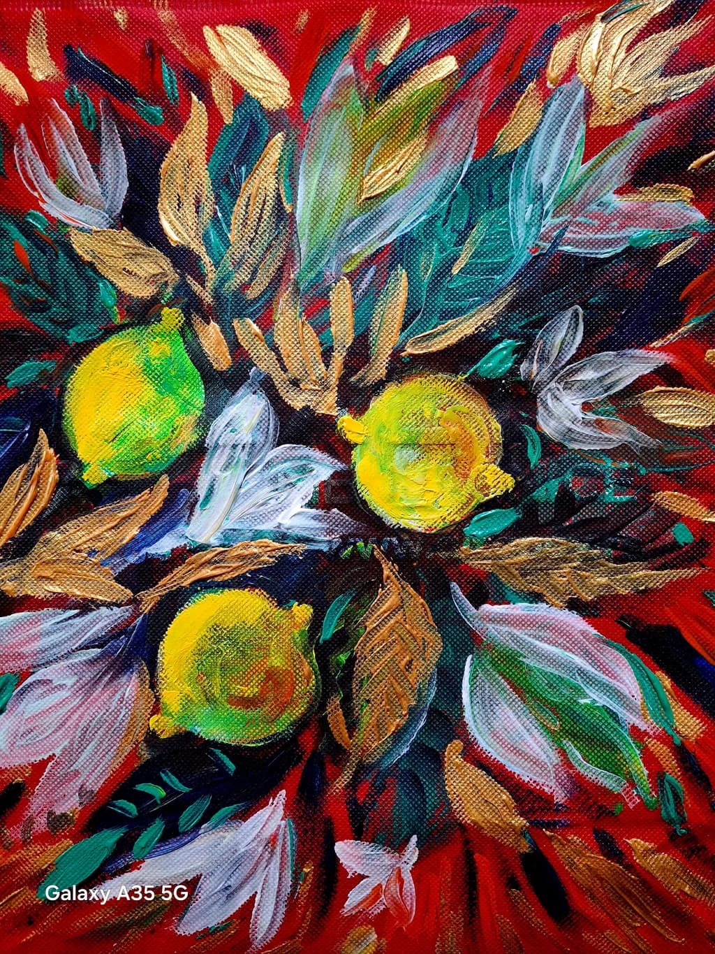 Luminous Citrus Symphony: A Dance of Lemons and Leaves in Vibrant Harmony