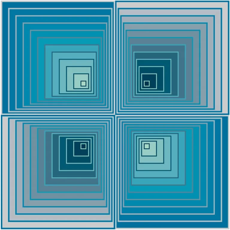 Geometric Harmony: A Symphony of Blue Tones in Layered Squares