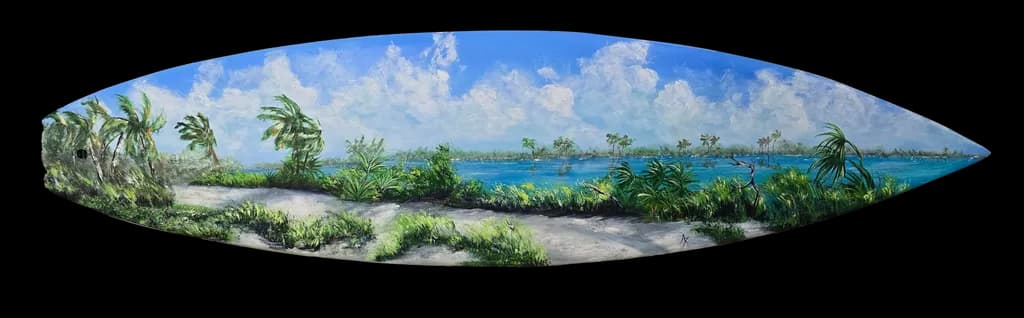 Tropical Serenity: A Coastal Escape in Vibrant Blues and Greens