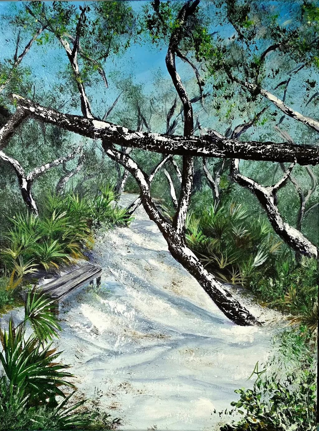 Whispers of Nature: A Serene Path Through Twisted Trees and Lush Greenery