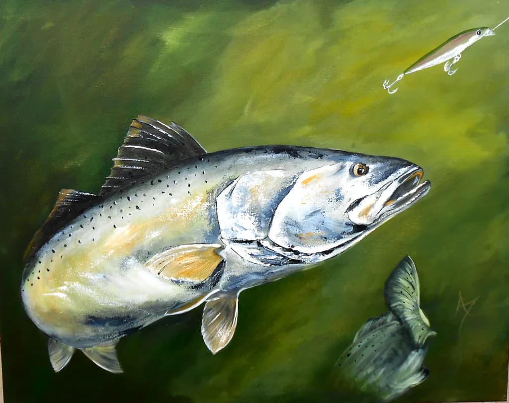 Majestic Salmon: The Dance of Predator and Prey in Aquatic Harmony