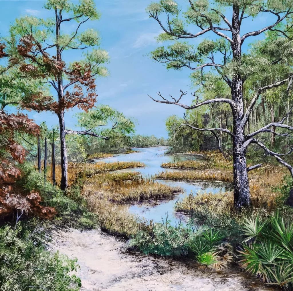 Tranquil Waters: A Serene Landscape of Trees and Reflections in Nature