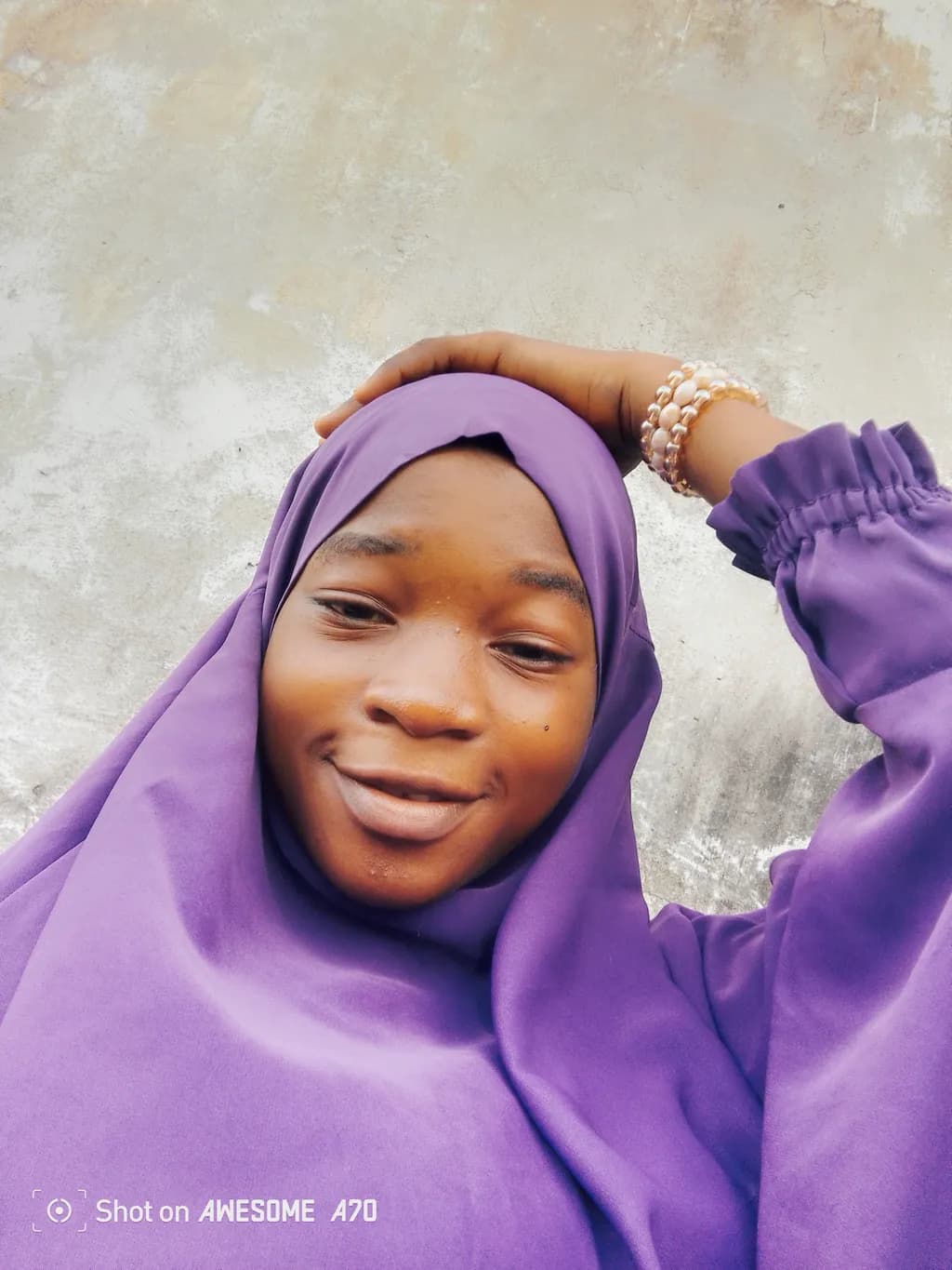 Radiant Serenity: A Portrait of Grace in Purple Elegance