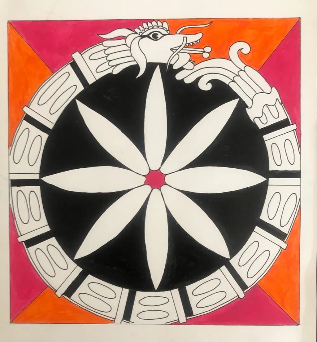 Vibrant Geometric Harmony: A Circular Dance of Color and Form