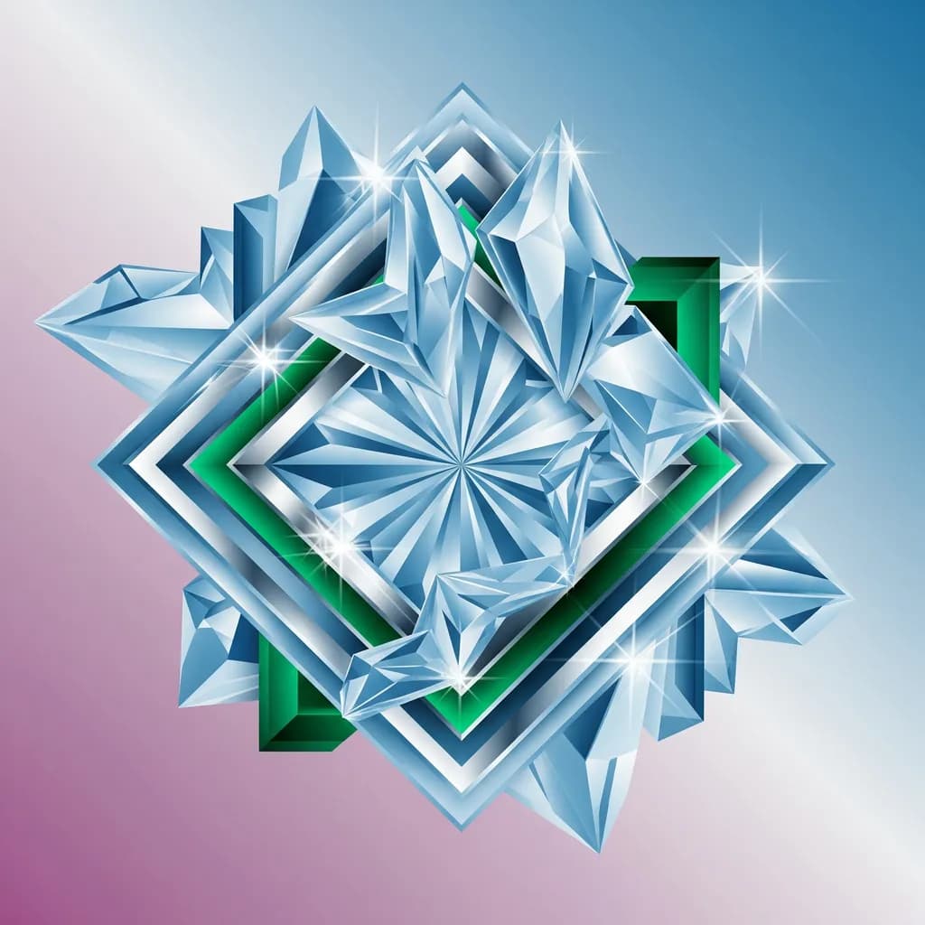 Radiant Crystal Symphony: A Geometric Dance of Light and Color