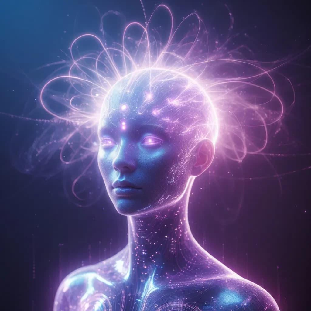 Ethereal Awakening: A Cybernetic Journey into the Abstract Future