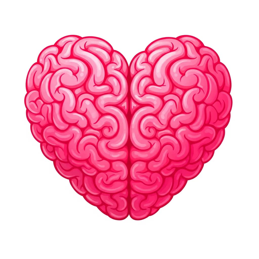 Heart of Thought: A Fusion of Emotion and Intellect in Pink Brain Art