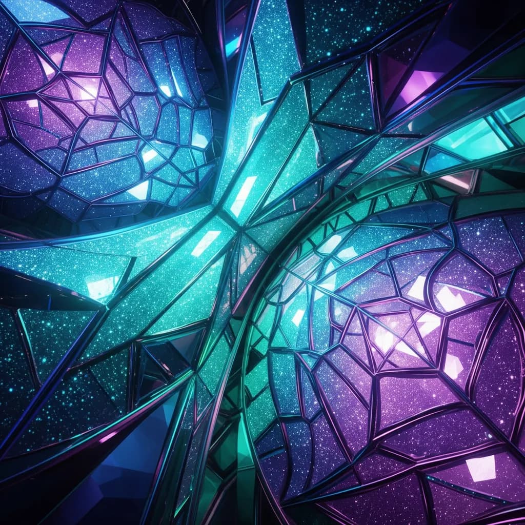Celestial Geometry: A Luminous Journey Through Vibrant Abstract Realms