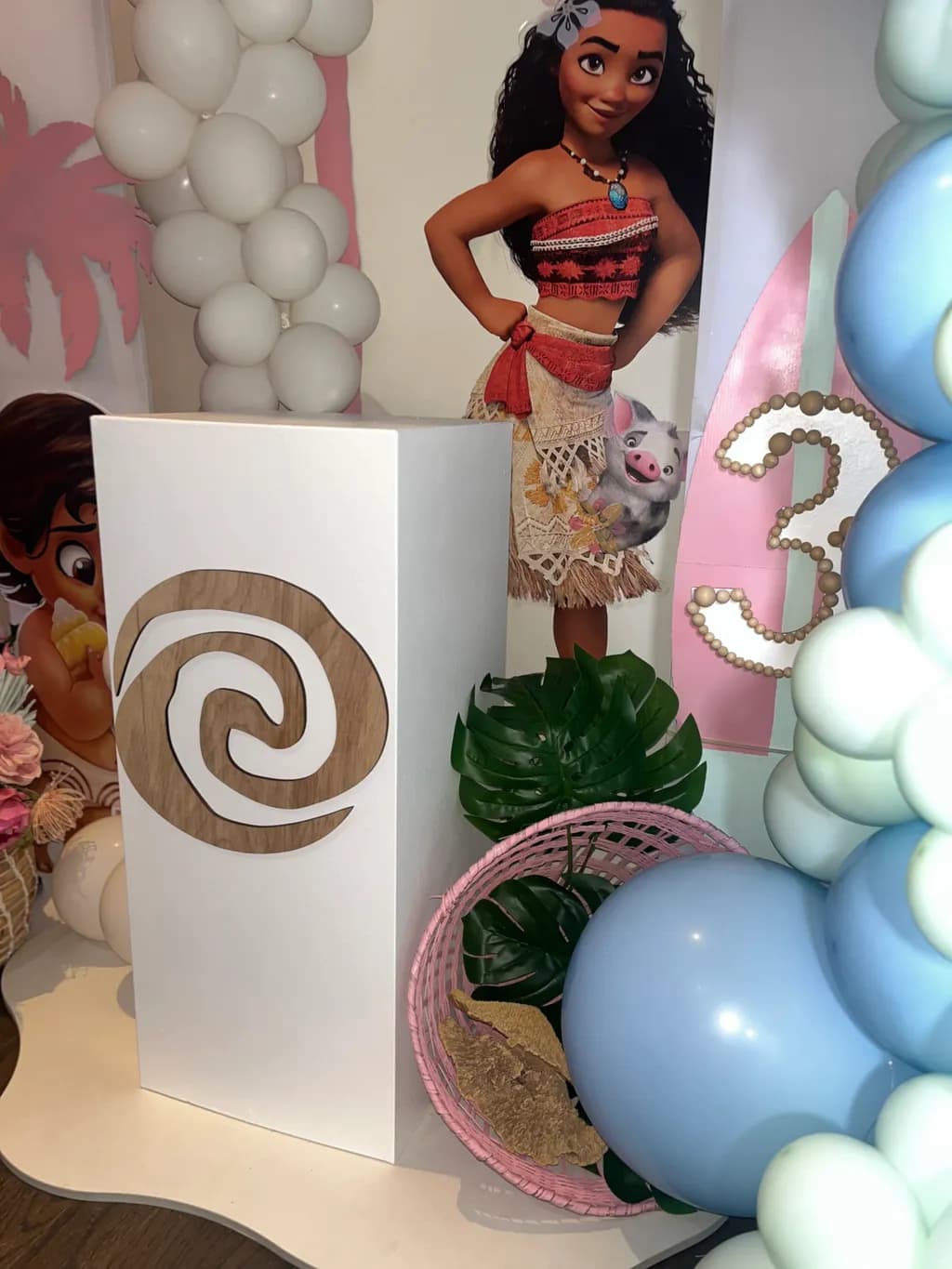 Whimsical Moana-Inspired Celebration Display with Tropical Accents and Playful Elements