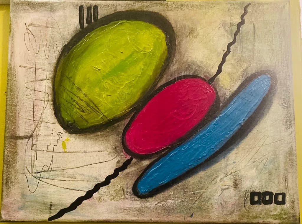 Vibrant Harmony: An Abstract Dance of Colorful Shapes and Textures